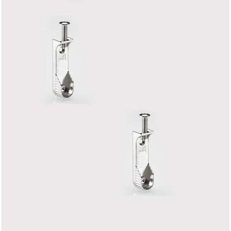 2x Support de tringle à visser ovale 15 x 25mm possibilité de fixer sous une étagère en zinc nickelé Meuble Penderie Armoire Placard Garde robe Porte manteau (1/2)