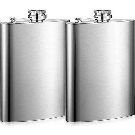 Set di 2 borracce da 200 ml (7 oz) - Borracce in acciaio inossidabile per alpinismo, campeggio, barbecue, bar e feste, borracce da whisky portatili per uomini e donne