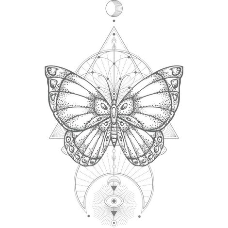 BOHO PAPILLON Décoration adhésive murale (1/2)