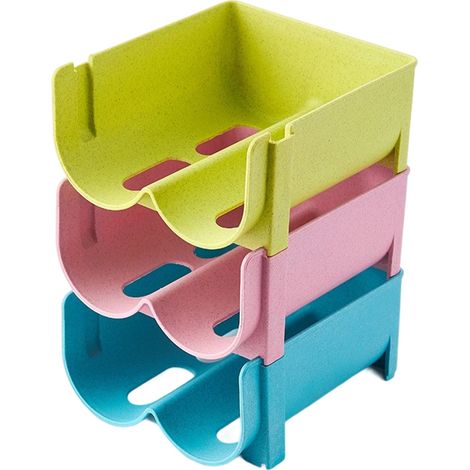 Lot de 3 réfrigérateur organisateur boîte de rangement congélateur garde-manger bière bleu bouteille boisson boîte de rangement