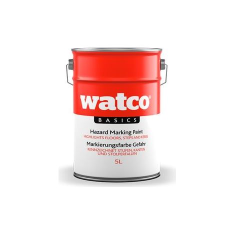 Watco Basics Markierungsfarbe Gefahr, einkomponentiges Polyurethan, Gelb 5L
