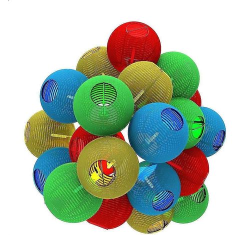 30 Faroles de cadena LED de colores / Faroles decorativos compatibles con jardín, fiestas navideñas, bodas, interiores y exteriores con energía solar. (1/5)