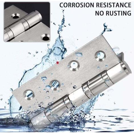 Charnière de Porte en Inox,2 Pcs Charnières De Porte Charnières Pliables Charnières Inox Épaisseur 3mm Paumelle,pour Portes massives intérieur (Silver,100X75mm) (1/4)