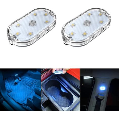 2x LED Auto Innenbeleuchtung Eisblau, USB Wiederaufladbar, Touch Leuchte (1/5)