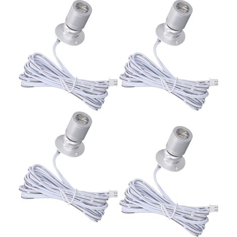 4 pièces LED affichage spots 5V réglable USB Mini projecteur pour vitrine de bijoux porche entrée argent lumière chaude (1/5)