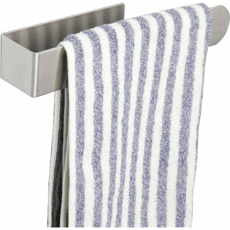 [NEVER USED] Towel Holder Without Drilling 23cm Self-Adhesive Towel Rail Modern Design Silver