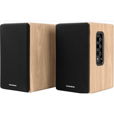 Set Lautsprecher - THOMSON - 2 Lautsprecher - Schwarz und Holz (1/5)