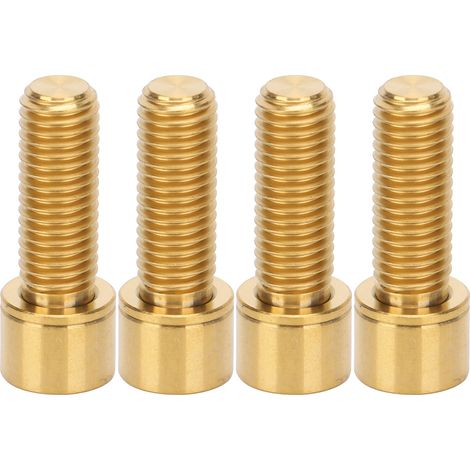 Lot de 4 vis de potence de guidon de vélo en alliage de titane, à six pans creux M7x20mm, couleur or (1/5)