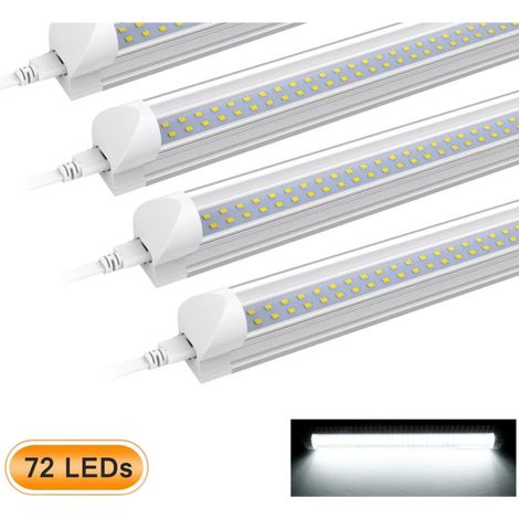 LED-Lampe, weißes Licht, 72 LEDs, 12 V, 6500 K, 33 cm – Aluminiumgehäuse, mit Kabel und Anschlussbuchse