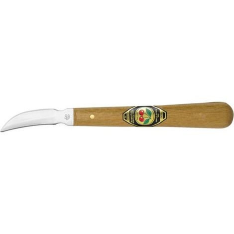 Kirschen Kerbschnitzmesser mit doppelseitiger, gebogener Schneide & Weißbuchenheft - 3353000