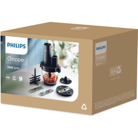 Philips HR1507-00 5000 Series Tritatutto 650W 2L 4 velocita' tecnologia PowerChop lame acciaio inox colore Nero