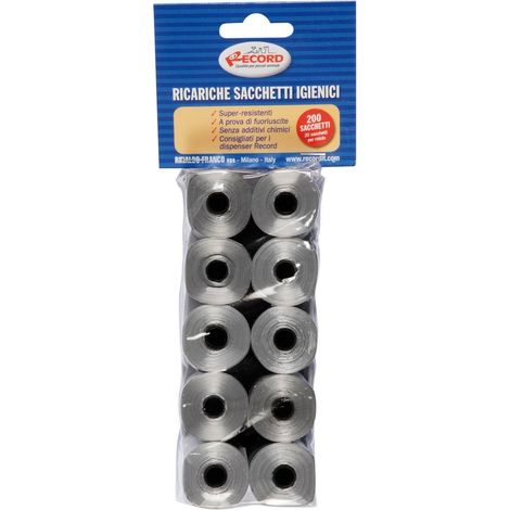 Sacs hygiéniques rechargeables pour chiens et chats 10 rouleaux de 20 sacs