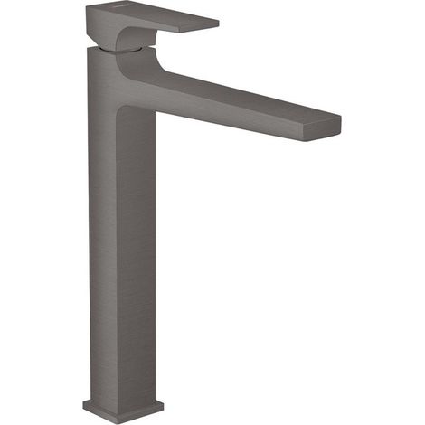mitigeur de lavabo 260 poignée manette, bonde Push-Open noir chromé brossé