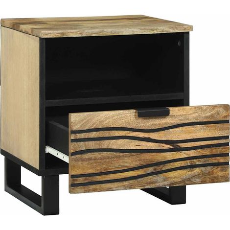 Maison Exclusive - Nachttisch Natur 40 x 33 x 46 cm Holzwerkstoff (1/5)