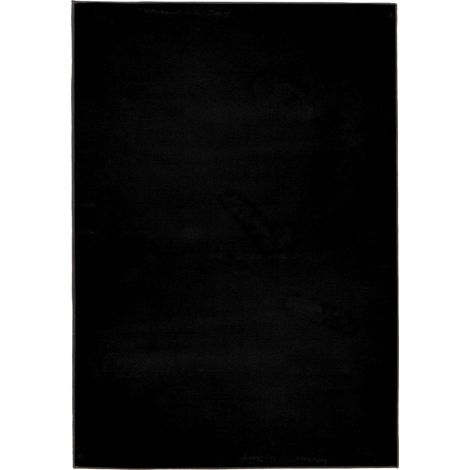 Tapis noir moderne à poils courts robuste antidérapant - 150 x 80 cm (1/5)