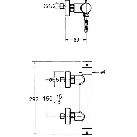 Robinet thermostatique douche TRIVERDE Chromé - Cristina Ondyna TV45151 (1/2)