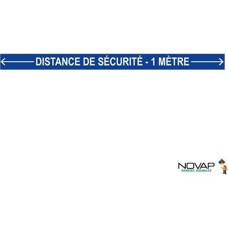 Bande Distance de sécurité - 1 mètre - Bleu - spécial sol - 1000x70 mm - 4007472