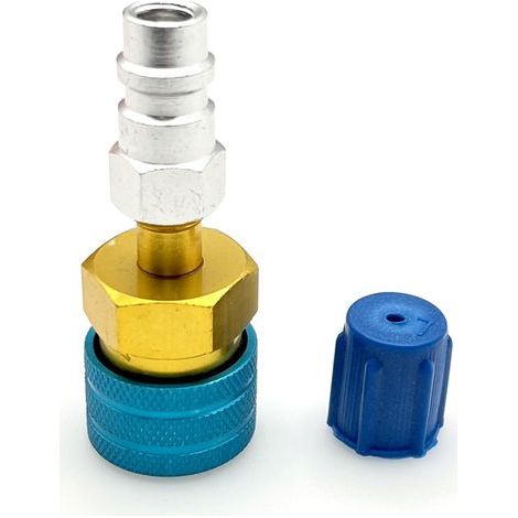 Adapter von R1234YF auf R134A für Kfz-Klimaanlagen, Schnellkupplung mit untenseitigem Anschluss für R1234YF auf R134A, Anschlüsse für Kfz-Klimaanlagen (1/5)