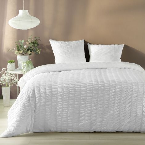 Douceur Plissée - Ensemble Housse de Couette Plissia 240 x 220 cm en Microfibre (1/4)