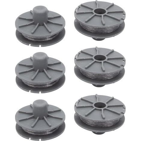 Bobine de fil pour Gardena 5307-20 débroussailleuse 1,65 mm 6,1 m, Bobine de fil rechange Coupe Bordure pour Gardena 5307 Easycut 400 Art.8846, ComfortCut450 Art.8847, PowerCut Art.8848 (6pcs (1/5)