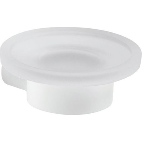 Sapho Gedy Pirenei - Portasaponetta con supporto, bianco opaco/vetro satin PI1102 (1/4)