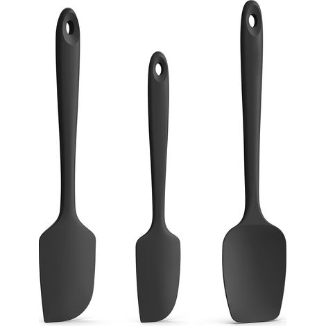 Spatule Silicone Maryse de Cuisine, Résistant à 315°C, 3 Pièces, Noir (1/5)