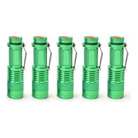 5 Mini-Teleskoptaschenlampen mit Akku, für wiederaufladbare LEDs, Grün (1/4)