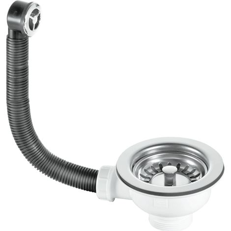 McAlpine BWSTOFSS 1.5" Basket Strainer Waste and Overflow: 113mm Stainless Steel Flange: Stemball Plug: Chrome Plated Overflow Grid: Centre Pin Model (1/5)