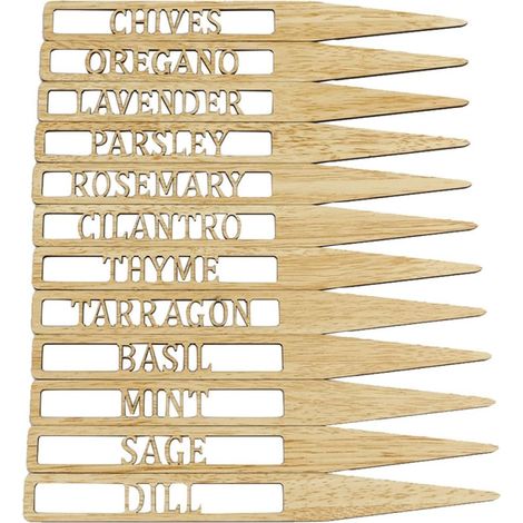 12 étiquettes en bois pour plantes, étiquettes de jardinage pour pots de fleurs (1/5)