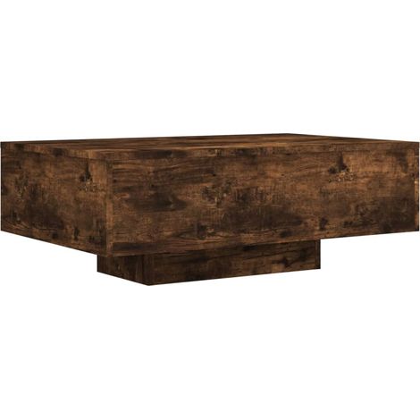 Coffee Table with LED Lights Smoked Oak 85x55x31 cm vidaXL