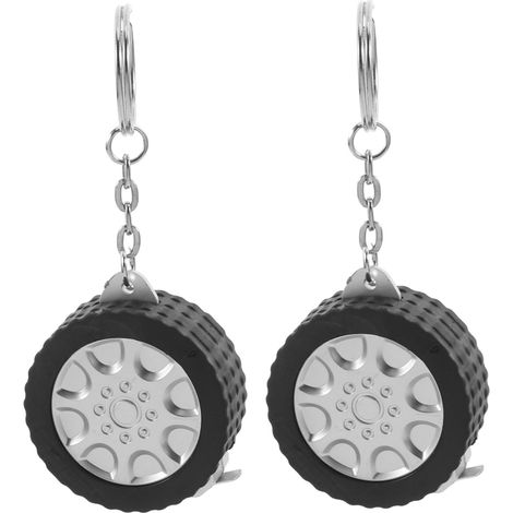 Mini llavero con cinta métrica (paquete de 2), pequeña cinta métrica retráctil multifuncional, ideal para obras de construcción.