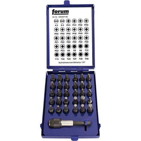 Surtido de puntass, mixto, con Portabrocas, plana/empreinte Phillips PH y PZ/TORX®, 31 unidades