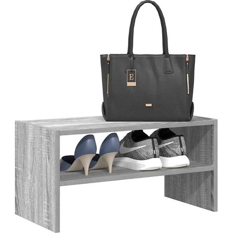 Schuhregal Stapelbar Grau Sonoma 60x30x30,5 cm