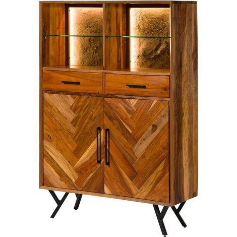 Highboard Altholz 110x40x156 natur lackiert AVIGNON 120