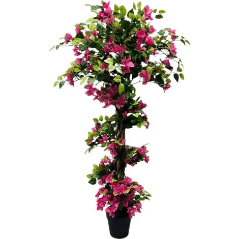 Albero artificiale, aspetto realistico, non richiede manutenzione, rosa-c, 125 cm (1/2)