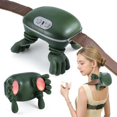 4D-Nackenmassagegerät mit Heizung – Nacken-, Schulter- und Rückenmassagegerät – 3 Intensitätsstufen + 2 Temperaturstufen – Massagegerät (1/5)