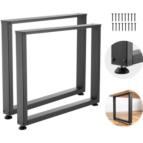 VEVOR Gambe per Tavolo in Acciaio, Gambe per Scrivania Smontabili, Design Modulare, Struttura Quadrata Stabile, Facile da Montare, Carico Max. 1000 kg, per Tavoli da Caffe, 75 x 90 cm, 2 Pezzi, Nero