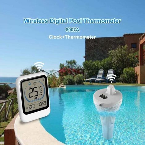 Schwimmbadthermometer, Schwimmbadthermometer mit großem LCD-Display, wasserdicht (IP67), schwimmendes Thermometer für Schwimmbad, Whirlpool, Spa, Badewanne, Fischteich (1/5)