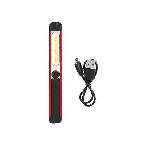 Tragbare, hochhelle LED-COB-Magnet-Taschenlampe für den Außenbereich, Notfall-Arbeitslampe, USB-aufladbar, weißes/rotes Licht (weißes/rotes Licht) (1/5)