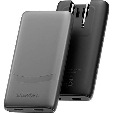 Caricabatterie da parete Energea TravelWorld Edge 65W con 2 porte USB-C PD/PPS/QC3.0 (USA/Regno Unito/UE) Grafite (1/5)