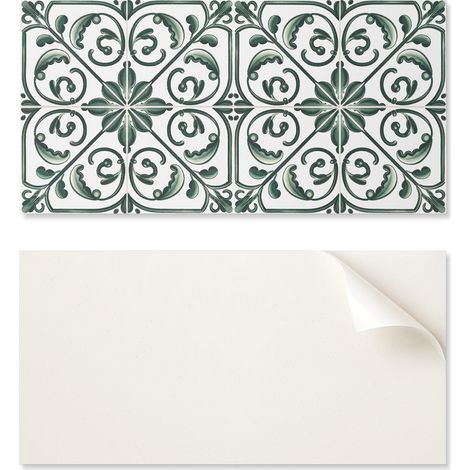 Panel de vinilo autoadhesivo con estampado para sal贸n, 100x50 cm, dise帽o de plantas con adornos.