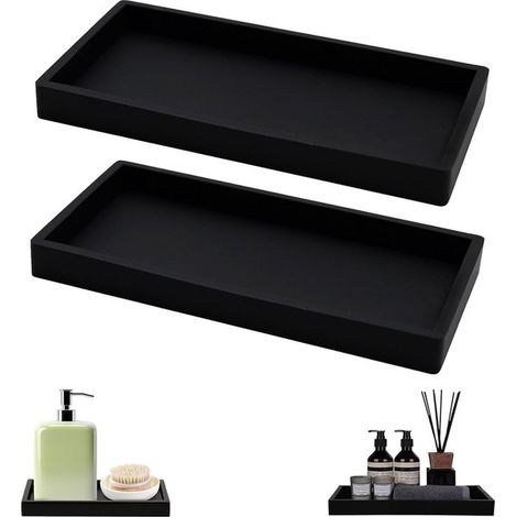 Bandeja de silicona para baño (paquete de 2) - Estante de baño para organización y limpieza (1/5)