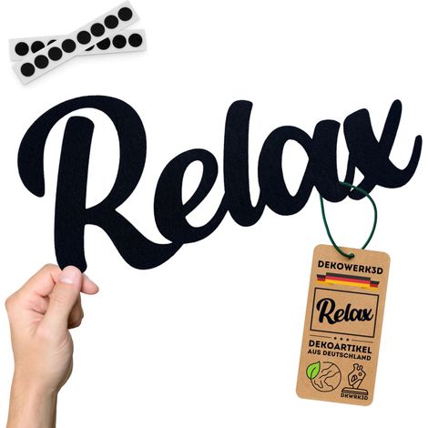 Panneau adhésif Relax - En plastique - Inscription Chill Lounge - Décoration murale de salle de bain - Relaxation - Décoration murale - Yoga - Home - Spa - Décoration murale de salon (L) (1/5)