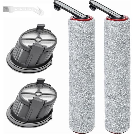 Brosse à rouleaux de pièces de rechange pour Dreame H14 AE accessoires l'aspirateur humide et sec, 2 Brosse rotative de rechange + 2 Filtre de rechange + 1 brosse d (1/4)