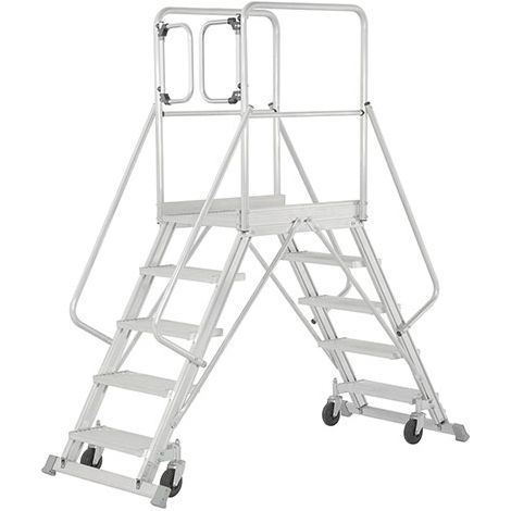 Piattaforma mobile 2x5 gradini - Altezza mass. lavoro 3.21m - 618905-MCP