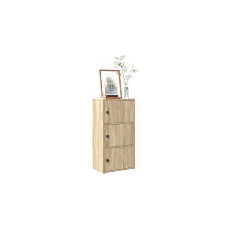 Bibliothèque chêne sonoma 40x24x77 bois d'ingénierie (1/5)