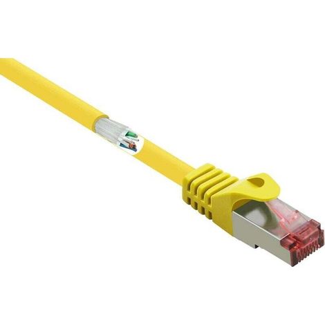 Câble réseau CAT 6 S/FTP 5 m jaune avec contacts dorés et cliquet d’encastrement – RF-5276304 X269352 (1/4)