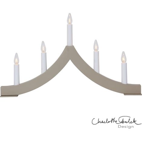 Star Trading Arc de lumière Pagod, Beige, bois, 5 flammes, 45cm