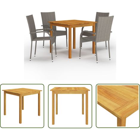 Ensemble de salle à manger de jardin 5 pcs Gris 24 (1/5)