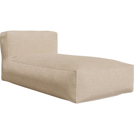 Méridienne en velours côtelé beige NOUMARA (1/4)